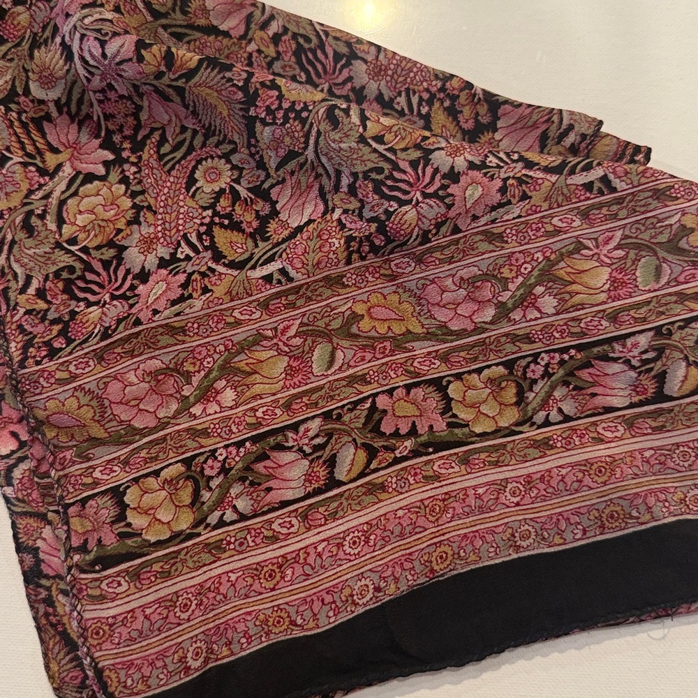 Floral Patterned Silk Scarf